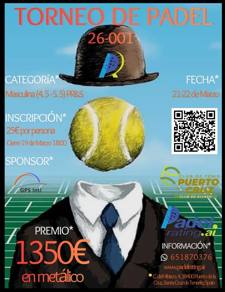 PR&S Event 2026-001 Tournament poster