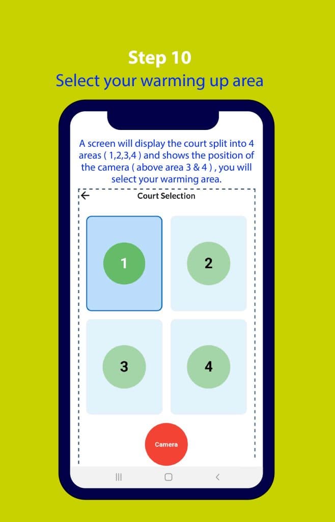 Step 10: Select Warm Up Area