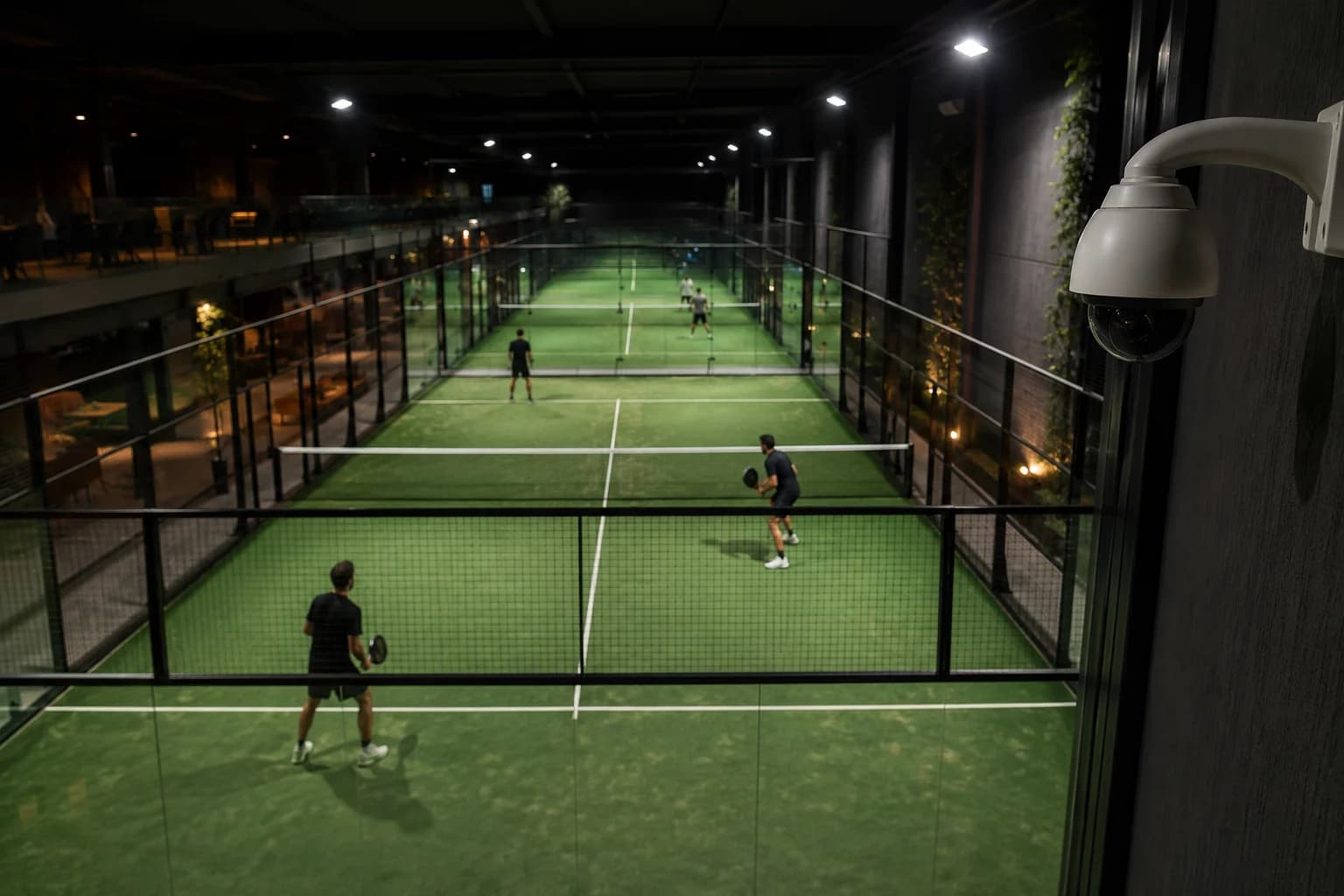 Modern padel club with AI camera installed